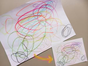 子どもの作品の飾り方の工夫写真