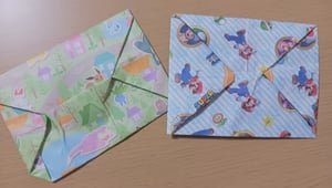 のりもはさみも使わずに折り紙で作ったポチ袋の写真