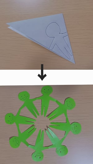 輪になる切り紙の作り方写真