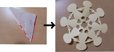 切り紙で作るアンパンマンの作り方写真