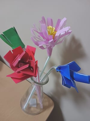 折り紙のお花の写真