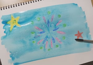 はじき絵の描き方解説写真
