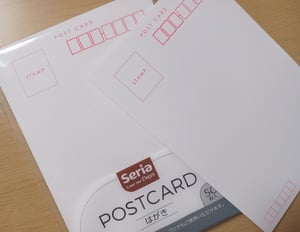 100円ショップで買った無地のはがきの写真
