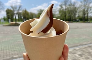 さとらんどfanショップで販売しているソフトクリームの写真