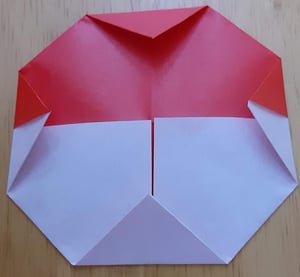 モンスターボールを折り紙で作る方法の説明画像