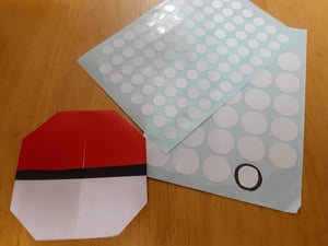 モンスターボールを折り紙で作る方法の説明画像