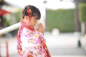 七五三のお参り写真