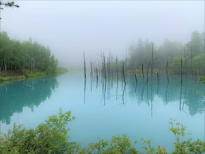 北海道美瑛町の青い池
