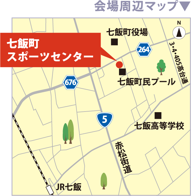七飯町スポーツセンター周辺地図