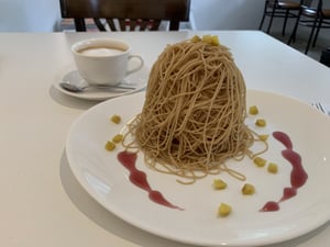 藻岩山のふもとにあるCAFÉ　BLANCのモンブランの写真