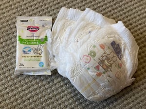 星野リゾートトマムでもらえたおしりふきとおむつの写真