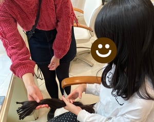ヘアドネーションしたときの写真