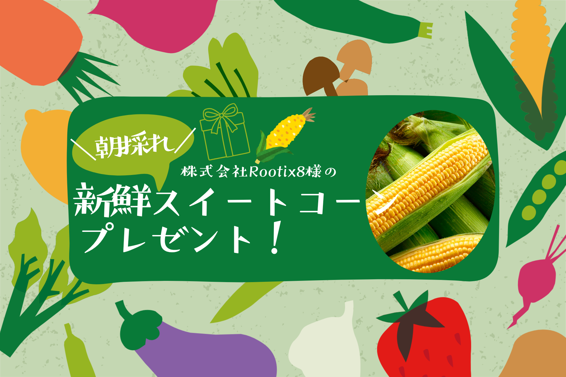 緑 イラストレーション 野菜 ラベル (1)