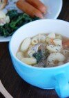 大根とベーコンのマカロニスープ